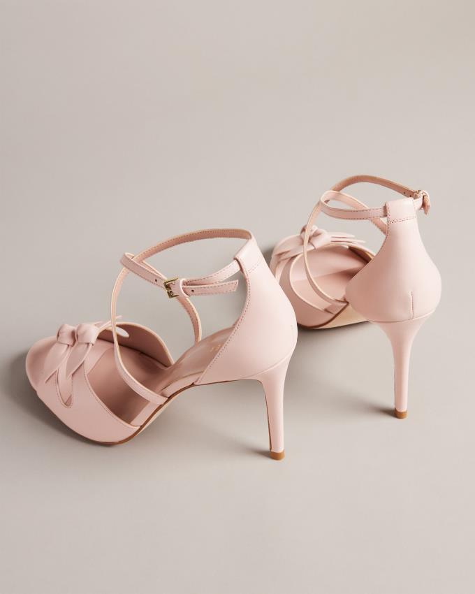 Sandale Ted Baker Leather Bow Heeled Rose Femme | UJW-26406791